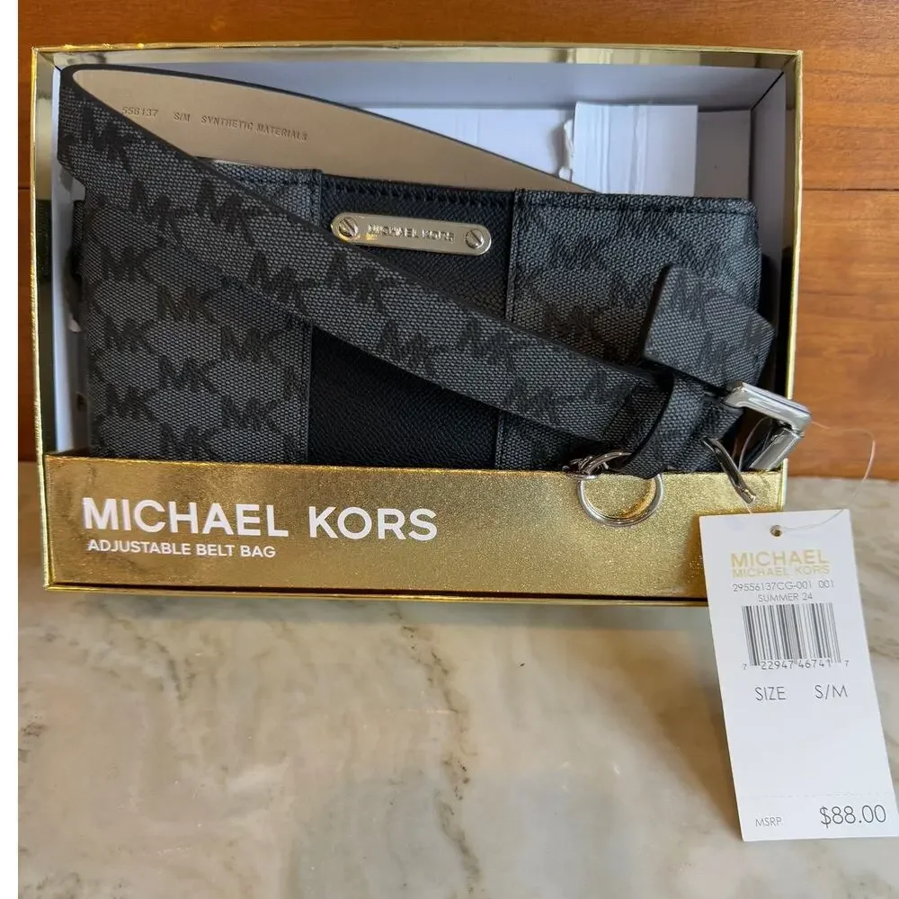 Michael Kors Black Logo Belt Bag Waist Pack S/M